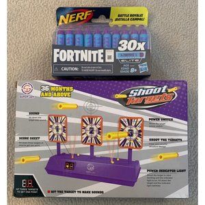 NEW NERF Fortnite Elite 30x Dart Refil Battle And Super Joy Shoot Targets Range